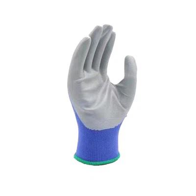 13G Polyester nitril silliq xavfsizlik qo'lqoplari ko'k/kulrang
